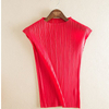 Spring Summer Sleeveless Women Fashion New Solid Color Pleats Casual Slim Free Size Pullover Shirts