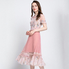 Spring Summer New Simple Elegant Pleated Print Dresses