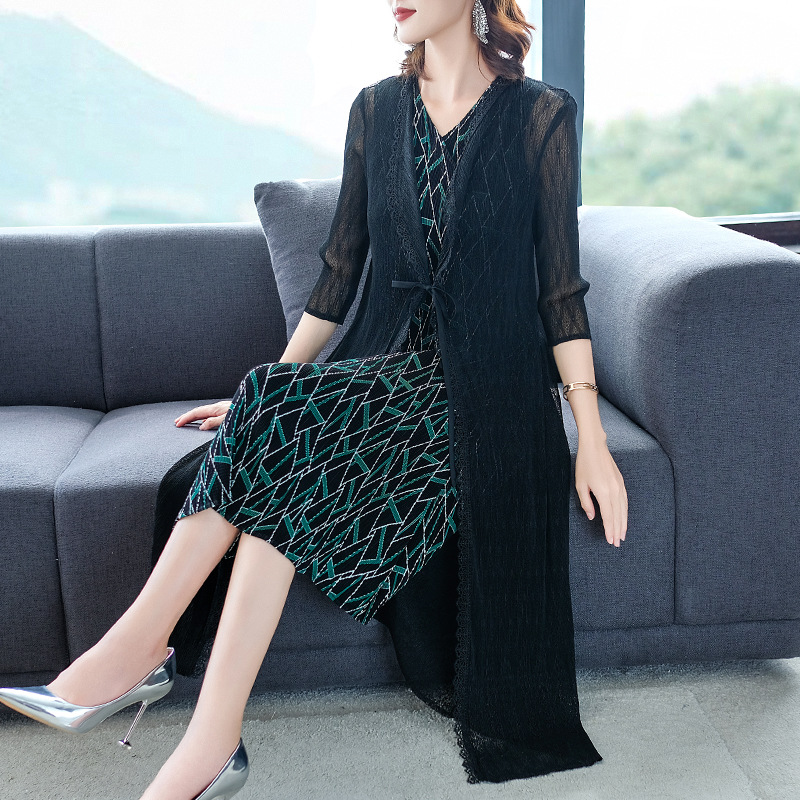Winter Autumn Women Dress Pleated Fashion New High Quality Popular Print Dress