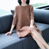 Spring Autumn Women Pleated Fashion New Solid Color Loose One Piece Dress