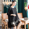 Large Pleated Dress 2020 Spring New Women's Loose Embroidered Belly Covering Dress