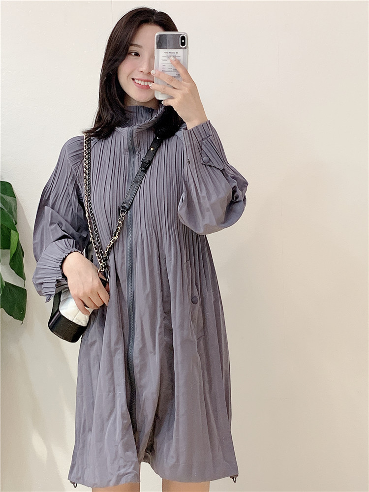 Pleated Coat Women's Spring And Autumn Style Loose Large Temperament Windbreaker Women Jacket