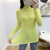 Pleated Women's T-shirt With Long Sleeves High Collar Fashion New Tidal Pullover Tops