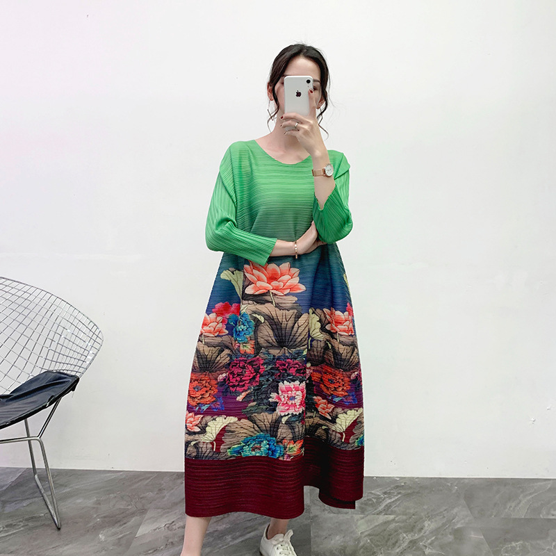Pleated Dress 2020 Spring Fashion New Loose Large Tidal Printed Dress