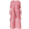 Fake Two Piece Embroidered Beaded Large Pleated Dress 2020 Spring New Loose Dress