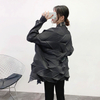 Women Fashion New Pleated Fashion New Tidal Crinkled Loose Big Size Cardigan Jacket Coat