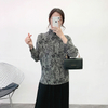 Women Pleated Top Spring New High Collar Pullover Bat Sleeve Thin Pleated T-shirt