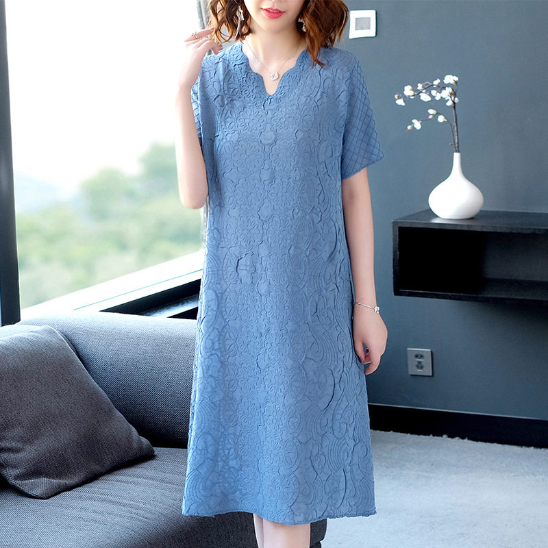 Summer Women Elegant Fashion New Crinkled Ladies Loose Large Free Size Popular Dress