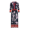 Spring Printed Dresses 2018 New Women's Loose Big Size Loose Bow Neck Dress
