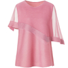 Women Bat Sleeve Large Pleated Top New Fashion Pin Bead Loose T-shirt In Spring 2020