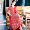 Women Spring 2020 New Foreign Style Printed Large Pleated Dress
