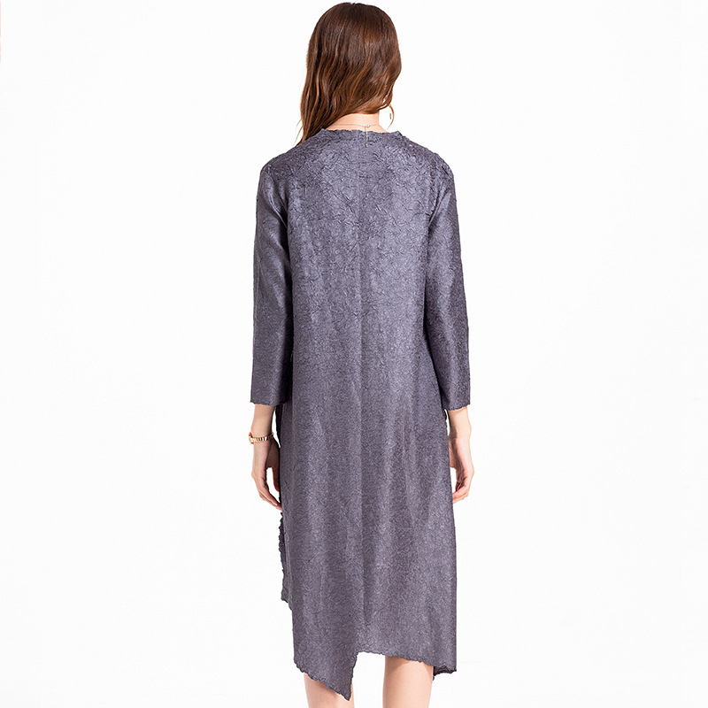 Spring Women Pleated Crinkled Fashion New Tidal Loose Big Size One Piece Dress