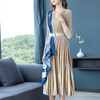 Autumn Winter Women Pleated Fashion New Tidal Loose Big Size Belt Dress