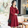 Heavy Industry Embroidery Large Dress 2020 Spring New Long Sleeve Pleated A-line Dress
