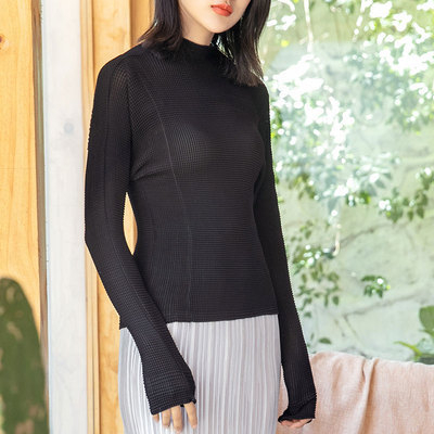 Autumn Women Pleated Fashion New Tidal Tops Tidal Big Size Shirts