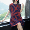 Fashion New A-shaped Pleats Printed Loose Big Size Dress