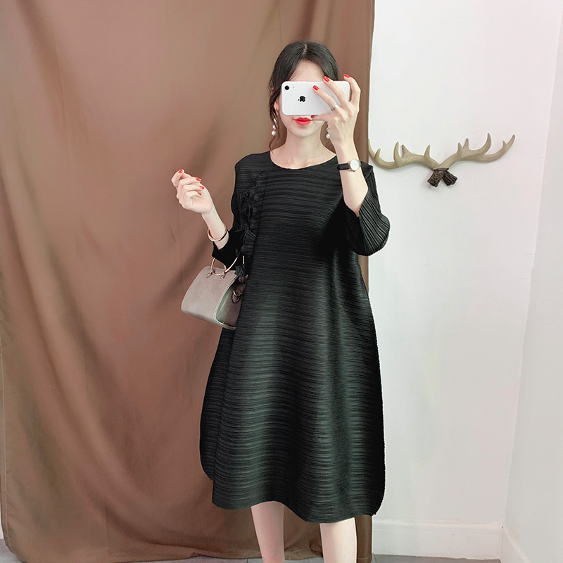 Autumn Women Pleated Loose Big Size Fashion New Tidal Dress
