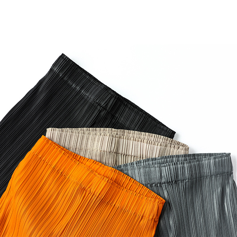 Women Pleated Fashion New High Waist Loose Wide Legs Straight Trousers