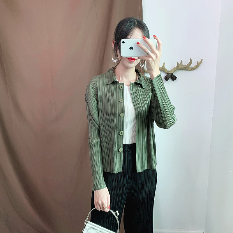 Autumn Winter Women Pleated Jacket Fashion New Tidal Loose Coat Tops