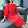 Spring Autumn Women Pleated Fashion New Big Size Casual Popular Dresses