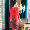 Women Fashionable Foreign Air Printing Loose Large Pleated Dress New Dress In Spring 2020
