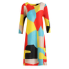 High End Western Style Printing Age Reducing Dress Spring 2021 New Women's Loose Plus Size Pleated Dress
