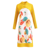 Chinese Style Modified Cheongsam Dress Spring New Women's Fashion Foreign Style Printing Age Reducing Plus Size Pleated Dress