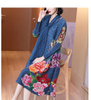 High End Foreign Style Pleated Mother's Dress Spring New Loose Print Age Reduced Midi Pleated Dress