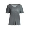 Pleated Women's Loose Short Sleeve Summer New Style Westernized V-neck T-shirt Women's Top