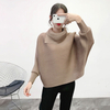 Pleated Lapel Bat Sleeve T-shirts Winter New Long Sleeve Pleated Bottoming Loose Women's Tops