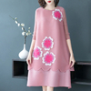 Autumn Women Pleated Pink Dress Fashion New Tidal Loose Big Size Dress
