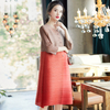 Women Casual Pleated Fashion Contrast Single Breasted Dress Spring 2020 New Loose Large Dress