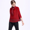 Women Pleated New Arrival Casual Long Polka Dot O-neck Regular elegant T-shirts