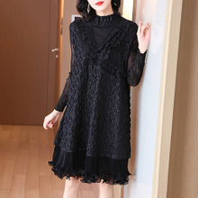 Autumn And Winter High-end Temperament Long Sleeve A-line Pleated Dress