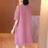 High End Embroidered Dress Spring 2021 New Women's Loose Plus Size A-line Pleated Dress