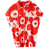 Short Sleeve Lapel Print Temperament Slim Casual Pleated T-shirt
