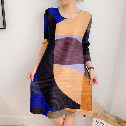 Pleated Dress Women's 2021 Summer New Age Reducing Large Size Loose And Thin Belly Covering A-line Dress