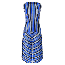 Women's Wear Spring And Summer Printed Stripe Casual Top Wide Leg Pants Women's Suit