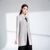 Spring Autumn Women Pleated Jacket Fashion Cardigan Lapel Pure Color Coat