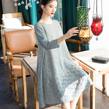 Spring 2020 Trend Women Loose Large Embroidered Pleated A-line Dress