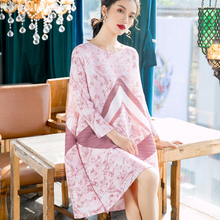 Pleated Dress 2020 Spring New Belly Covering Loose Printed Women Dress