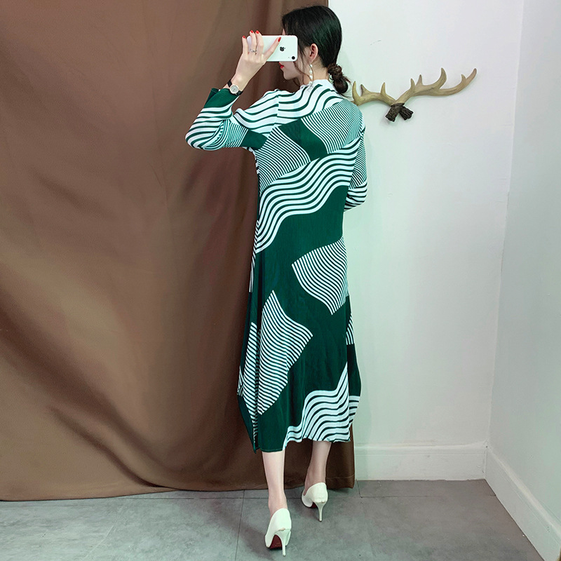 Women New High-end Temperament Pleated Dress Autumn Dress
