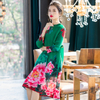 Pleated Oversized Ethnic Print Dress New Women's Fashion Dress In Spring 2020