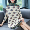 Women Fashion Pleats Printed Dress Spring New Women's Big Size Dresses