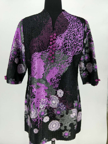 Chinese Style Casual Wrinkle Old Mothers Straight Knee-length Mandarin Collar Spring Dress