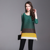 Women Pleated Fashion Tops Office Lady Lace Patchwork O-neck Shirts