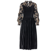 French Large Pleated Velvet Dress Autumn 2019 Fashion Printed Women's Slim Pleated Dress