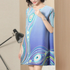 Summer Fashion New Large-size Pleated Dress New Print Nail Bead Loose Dresses