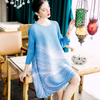 Spring Women Fashion New Popular Big Size Loose Dress Pleated Dress