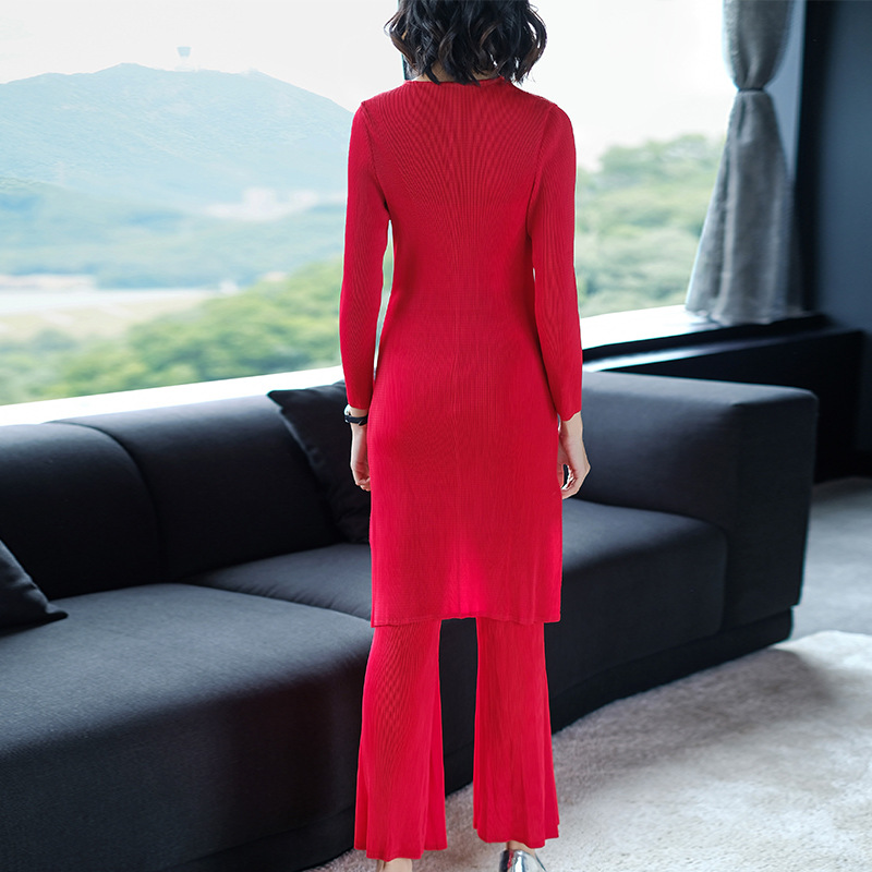Women's Long Irregular T-shirt Fashion Casual Two Piece Suit 2020 Spring New Loose Big Suit Pants